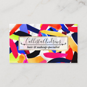 Artsy Vibrant Colourful Brushstroke Explosion Art Business Card