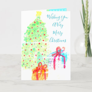 Artsy Watercolor Design Holiday Card