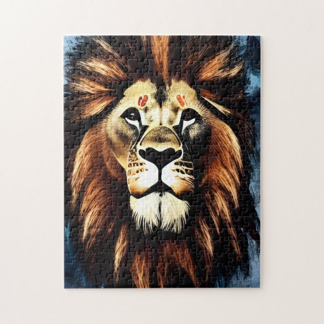 Artsy Wild African Lion Jigsaw Puzzle (Vertical)