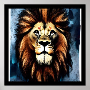Artsy Wild African Lion Poster