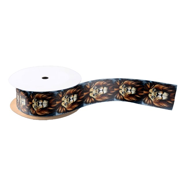 Artsy Wild African Lion Satin Ribbon (Spool)