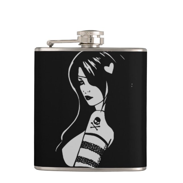 Artsy Woman Hip Flask (Front)