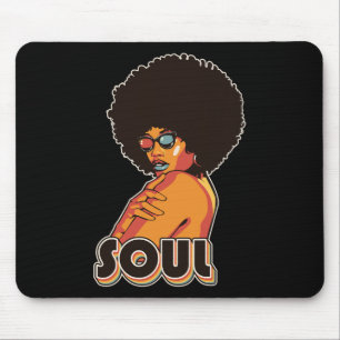 Artsy Womens Funk Vintage 70s Costume Afro Soul Mu Mouse Mat