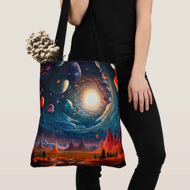 Artsy World Tote Bag (Close Up)