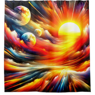 Artsy Worlds Shower Curtain