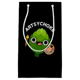 Artsychoke Funny Veggie Artichoke Pun Dark BG Small Gift Bag
