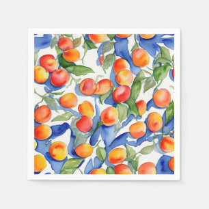 ArtsySummer Apricots Fruits Watercolor Pattern Napkin