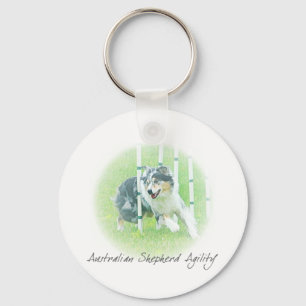 Artwork Australian Shepherd Agility Keychain