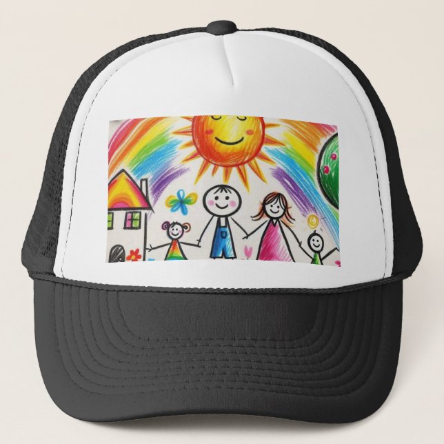 Artwork child | proud Drawing kids  Trucker Hat (Front)