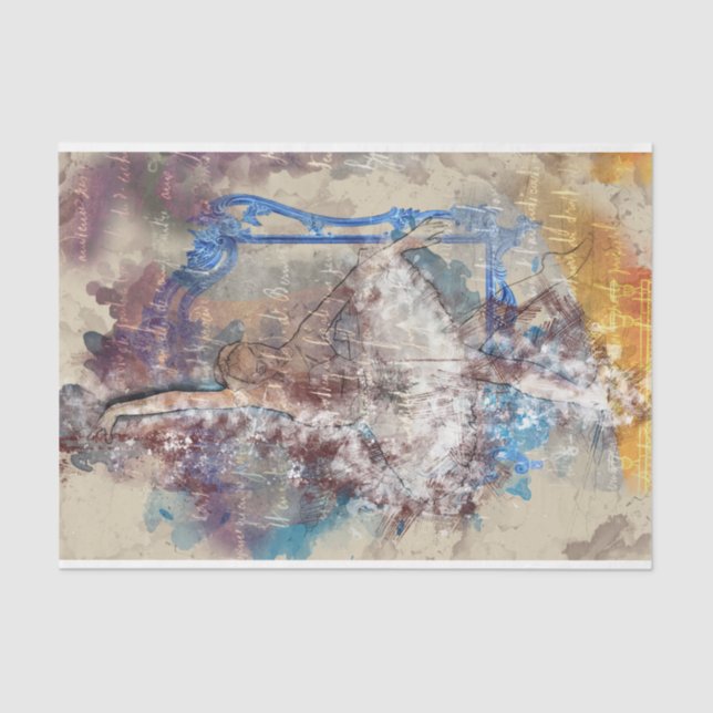 Artwork College Ballet Decoupage Tissue Paper (Front)
