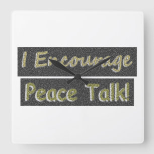 Artwork Design About "Peace Talk". Buy Square Wall Clock