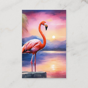 Artwork graphic of Pink Flamingo in the watercolor Business Card