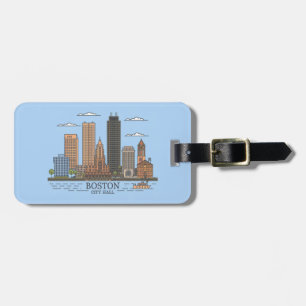 Artwork Illustration Boston City, Boston Ma Luggage Tag