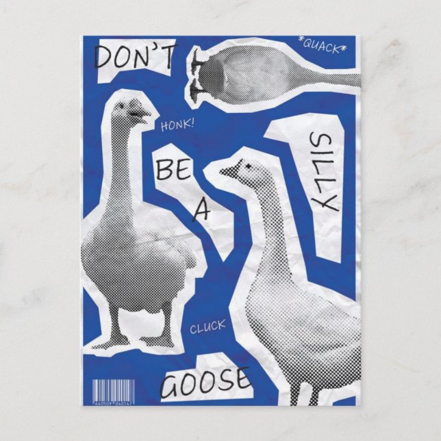  Artwork Illustration Don't Be A Silly Goose Postcard (Front)
