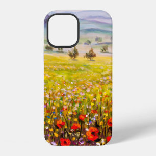Artwork Italian tuscany cypresses landscape with m iPhone 12 Case