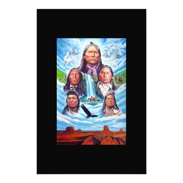 Artwork Native Americans Indian Chiefs Vertical Photo Print (Front)