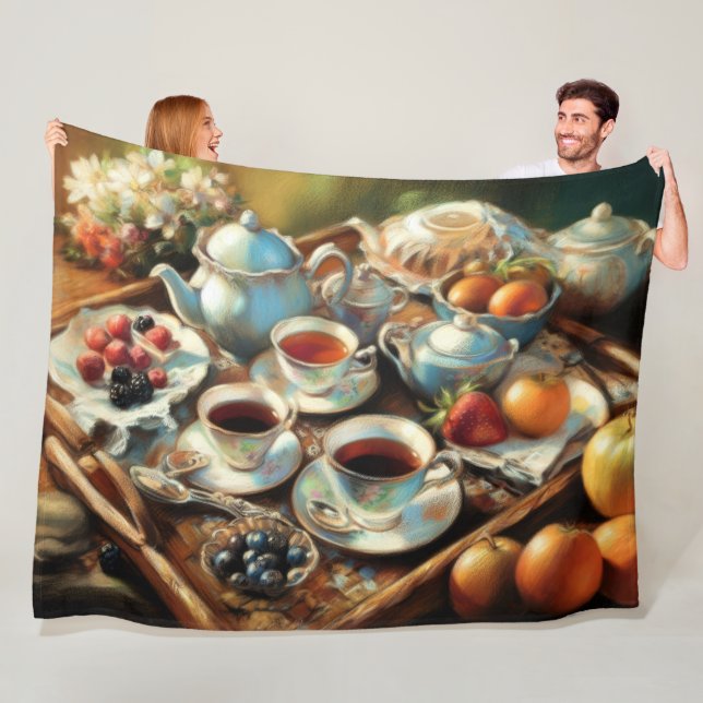 Artwork of Afternoon Tea Fleece Blanket (In Situ)