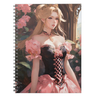 artwork of Princess Peach spiral photo notebook