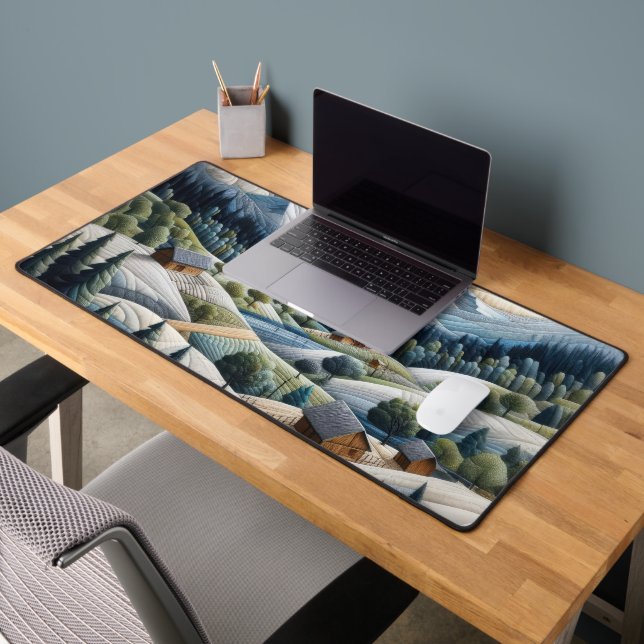 Artwork of Winter Mountain Scene Desk Mat (Office 2)