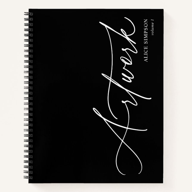 Artwork Script Calligraphy Minimalist Notebook (Front)