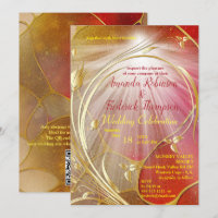 Arty abstract Gold flower Magenta 2023 colour Invi
