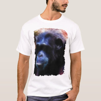 Arty Blue Chimpanzee Portrait T-shirt