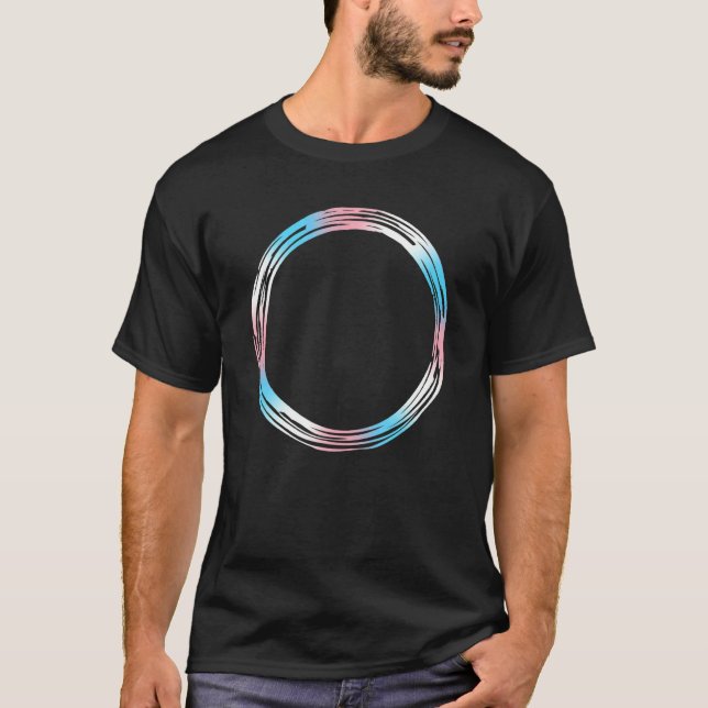 Arty Circle Subtle Trans Pride Flag Transgender Ri T-Shirt (Front)