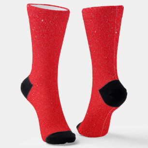 Arty Click Red Solid Color with Glitter Socks
