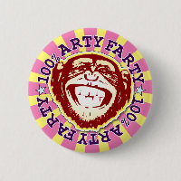 Arty Farty 100% Funny Funky Monkey Badge