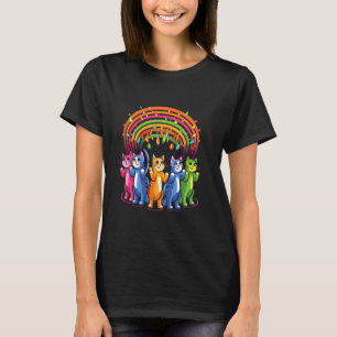 Arty Festival Rainbow Cat Rave T-Shirt