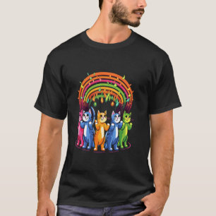 Arty Festival Rainbow Cat Rave T-Shirt