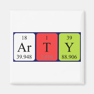 Arty periodic table name magnet