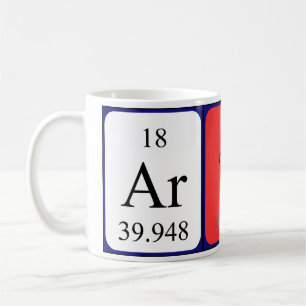 Arty periodic table name mug