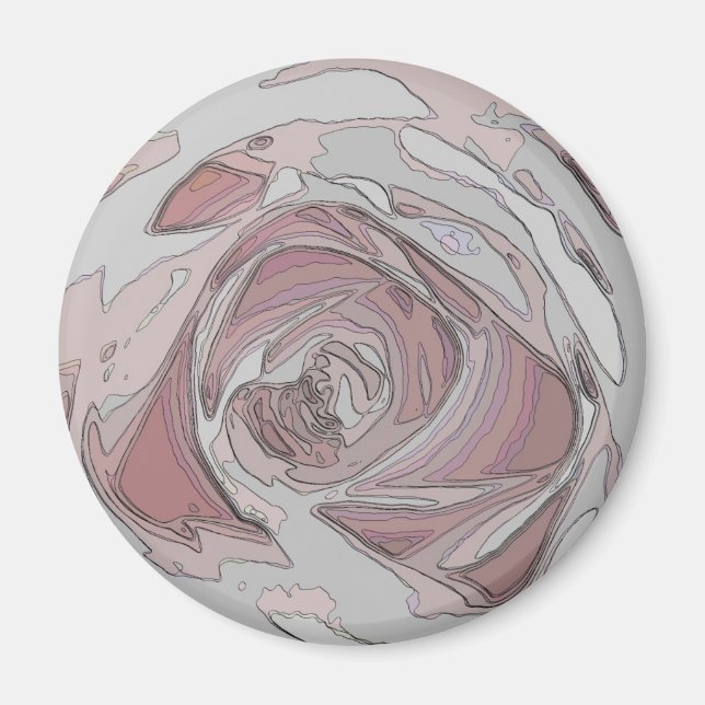 arty pink rose magnet (Front)