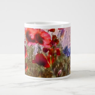 Arty poppies large coffee mug