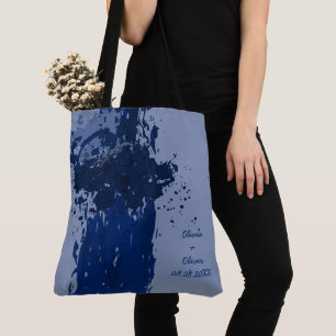Arty Royal Blue Splatter Party Gift Tote Bag