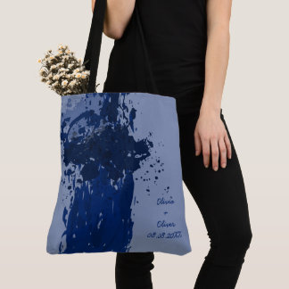 Arty Royal Blue Splatter Party Gift Tote Bag