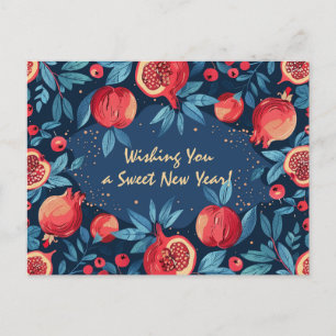 Arty Shana Tova - blue & yellow Postcard