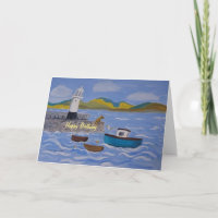 Arty St.Ive harbour birthday card add text