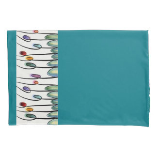 Arty tulip border pillowcase