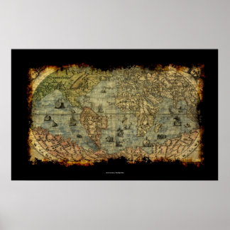 Arty Vintage Old World Map Poster