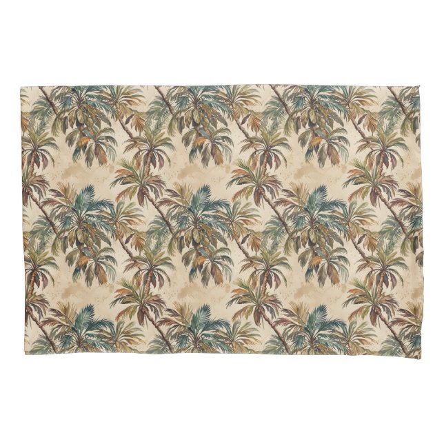Arty Watercolor Coconut Palm Pillowcase (Front)