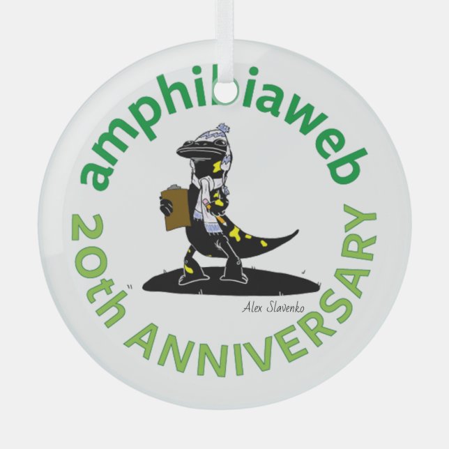 #ArtYourAmphibian2020 - Alex Slavenko Glass Tree Decoration (Front)