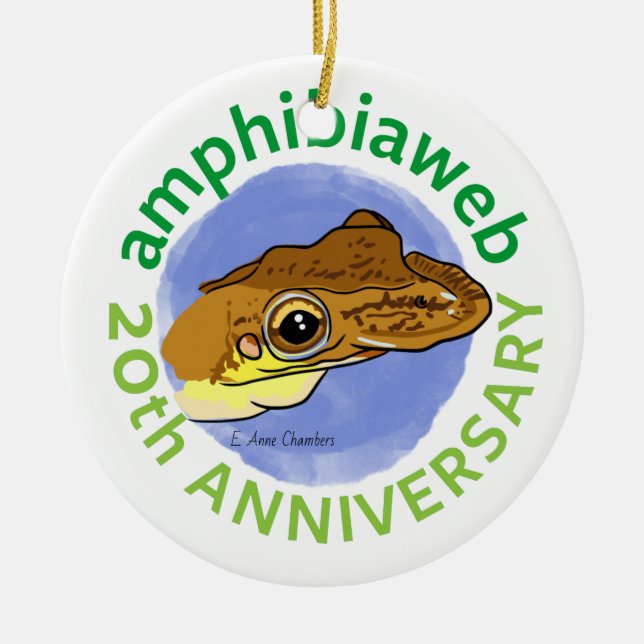 #ArtYourAmphibian2020 - E. Anne Chambers - Diaglen Ceramic Tree Decoration (Front)