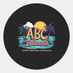 Aru Bonaire Curacao Cruise Vacation Caribbean Abc  Classic Round Sticker