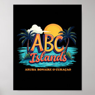 Aru Bonaire Curacao Cruise Vacation Caribbean Abc Poster