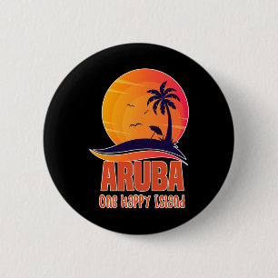 Aru One Happy Island Beautiful Sunset Beach 6 Cm Round Badge