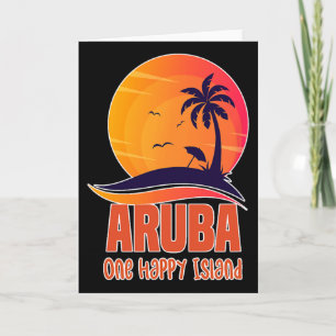 Aru One Happy Island Beautiful Sunset Beach Card