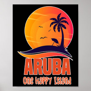 Aru One Happy Island Beautiful Sunset Beach Poster