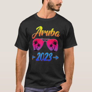 Aruba 2023 Beach Cool Glasses Vacation Matching Fa T-Shirt